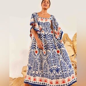 FARM Rio gauzy layered maxi dress